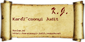 Karácsonyi Judit névjegykártya